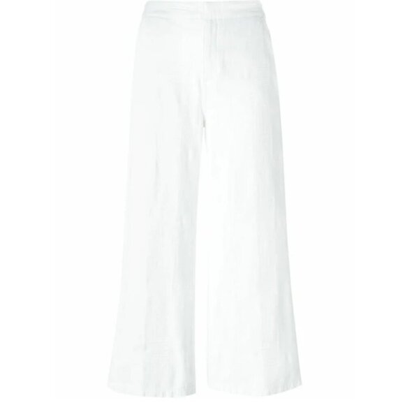 Tory Burch Wide Leg Crop Pant Womens 27 White Jacquard Cotton Culotte Summer - Picture 12 of 13